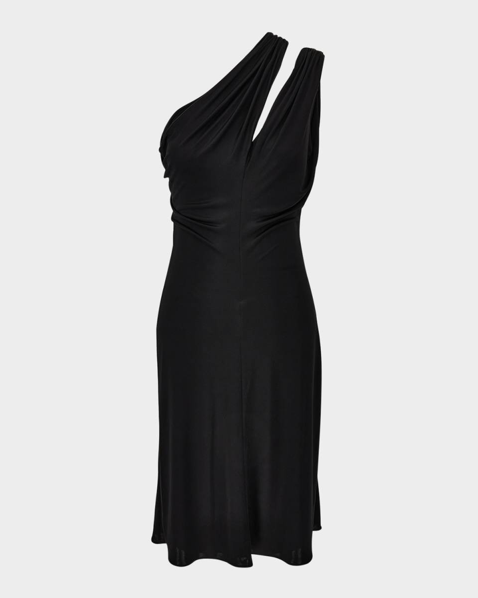 Slash Cutout One-Shoulder Liquid Jersey Cocktail Dress